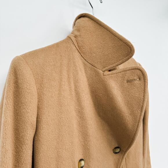 MaxMara Pea Coat Camel Tan Vintage Alpaca Teddy Bear Brown Mid Thigh Jacket M - Picture 5 of 14